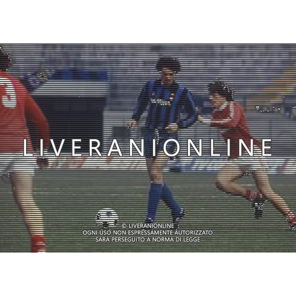 RETROSPETTIVA ALESSANDRO ALTOBELLI CALCIATORE NELLA FOTO ALESSANDRO ALTOBELLI CON LA MAGLIA DELL\'INTER AG ALDO LIVERANI SAS 