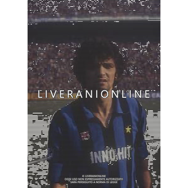 RETROSPETTIVA ALESSANDRO ALTOBELLI CALCIATORE NELLA FOTO ALESSANDRO ALTOBELLI CON LA MAGLIA DELL\'INTER AG ALDO LIVERANI SAS 