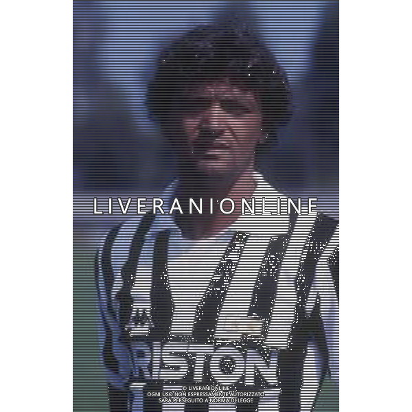 RETROSPETTIVA ALESSANDRO ALTOBELLI CALCIATORE NELLA FOTO ALESSANDRO ALTOBELLI CON LA MAGLIA DELLA JUVENTUS AG ALDO LIVERANI SAS 