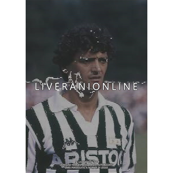 RETROSPETTIVA ALESSANDRO ALTOBELLI CALCIATORE NELLA FOTO ALESSANDRO ALTOBELLI CON LA MAGLIA DELLA JUVENTUS AG ALDO LIVERANI SAS 