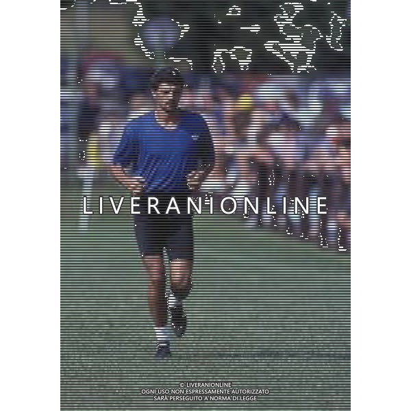 RETROSPETTIVA ALESSANDRO ALTOBELLI CALCIATORE NELLA FOTO ALESSANDRO ALTOBELLI NELL\'ANNO 1990 ALLENAMENTO ASCOLI CALCIO AG ALDO LIVERANI SAS  