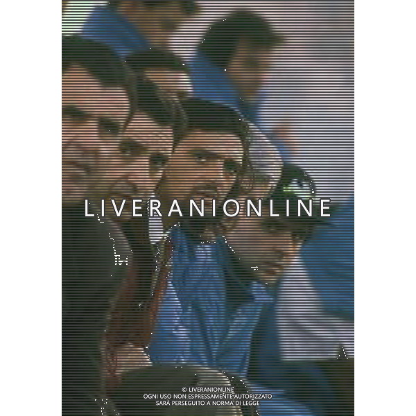 RETROSPETTIVA ALESSANDRO ALTOBELLI CALCIATORE NELLA FOTO ALESSANDRO ALTOBELLI DIRIGENTE DEL BRESCIA CALCIO CON ALLENATORE BRUNO BOLCHI NELL\'ANNO 1991 AG ALDO LIVERANI SAS  