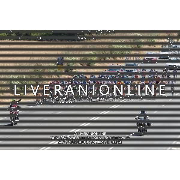 18-7-2021. Settimana Ciclistica Italiana sulle strade della Sardegna. Gara internazionale di ciclismo. Quinta tappa, Cagliari, Sardegna, Italia. Salvatore Moi/Aldo Liverani s.a.s. Nella foto: ciclisti in uscita da Carbonia sulla strada statle SP2 Pedemontana.