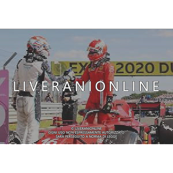 (L to R): George Russell (GBR) Williams Racing with Charles Leclerc (MON) Ferrari SF-21 in parc ferme. 18.07.2021. Formula 1 World Championship, Rd 10, British Grand Prix, Silverstone, England, Race Day. - www.xpbimages.com, EMail: requests@xpbimages.com © Copyright: Batchelor / XPB Images/AGENZIA ALDO LIVERANI - ITALY ONLY EDITORIAL USE ONLY