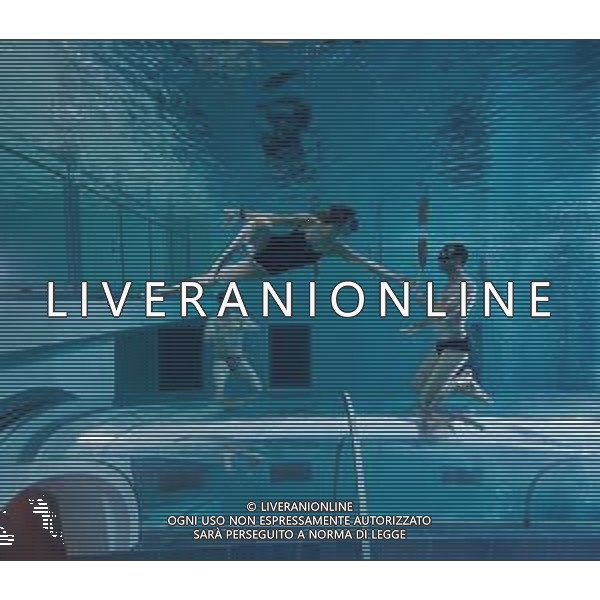 Allenamento sott\'acqua della schermitrice Arianna Errigo in vista delle Olimpiadi di Tokyo con la guida di Mike Maric nelle acque di Y-40, la piscina di acqua termale piu\' profonda al mondo, a Montegrotto Terme, tra respirazione, apnea, fiato, recupero e scherma subacquea - 19.07.2021 ©Ufficio Stampa - Action Agency S.r.l./AGENZIA ALDO LIVERANI SAS