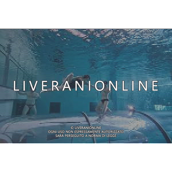 Allenamento sott\'acqua della schermitrice Arianna Errigo in vista delle Olimpiadi di Tokyo con la guida di Mike Maric nelle acque di Y-40, la piscina di acqua termale piu\' profonda al mondo, a Montegrotto Terme, tra respirazione, apnea, fiato, recupero e scherma subacquea - 19.07.2021 ©Ufficio Stampa - Action Agency S.r.l./AGENZIA ALDO LIVERANI SAS