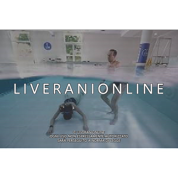 Allenamento sott\'acqua della schermitrice Arianna Errigo in vista delle Olimpiadi di Tokyo con la guida di Mike Maric nelle acque di Y-40, la piscina di acqua termale piu\' profonda al mondo, a Montegrotto Terme, tra respirazione, apnea, fiato, recupero e scherma subacquea - 19.07.2021 ©Ufficio Stampa - Action Agency S.r.l./AGENZIA ALDO LIVERANI SAS