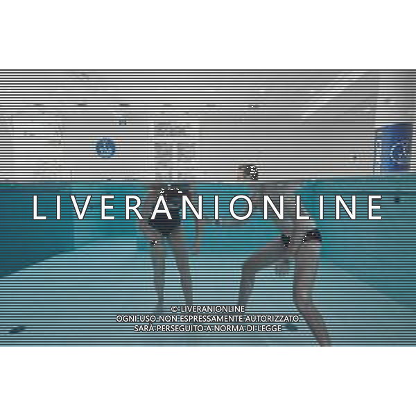 Allenamento sott\'acqua della schermitrice Arianna Errigo in vista delle Olimpiadi di Tokyo con la guida di Mike Maric nelle acque di Y-40, la piscina di acqua termale piu\' profonda al mondo, a Montegrotto Terme, tra respirazione, apnea, fiato, recupero e scherma subacquea - 19.07.2021 ©Ufficio Stampa - Action Agency S.r.l./AGENZIA ALDO LIVERANI SAS