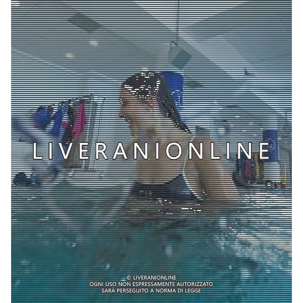 Allenamento sott\'acqua della schermitrice Arianna Errigo in vista delle Olimpiadi di Tokyo con la guida di Mike Maric nelle acque di Y-40, la piscina di acqua termale piu\' profonda al mondo, a Montegrotto Terme, tra respirazione, apnea, fiato, recupero e scherma subacquea - 19.07.2021 ©Ufficio Stampa - Action Agency S.r.l./AGENZIA ALDO LIVERANI SAS
