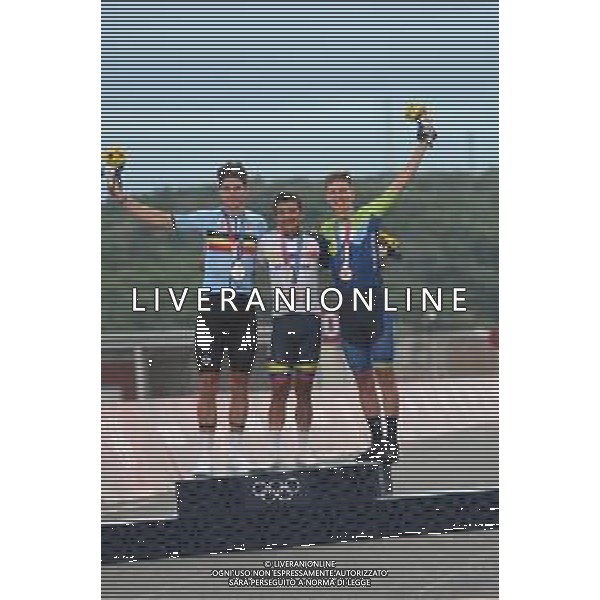 24-07-2021 Giochi Olimpici Elite Uomini; 2021, Jumbo - Visma; 2021, Ineos Grenadiers; 2021, Uae - Emirates; Van Aert, Wout; Carapaz Antonio, Richard Antonio; Pogacar, Tadej; Fuji Speedway; - Olimpiadi Tokyo 2020 Giappone ©SIROTTI/AGENZIA ALDO LIVERANI SAS