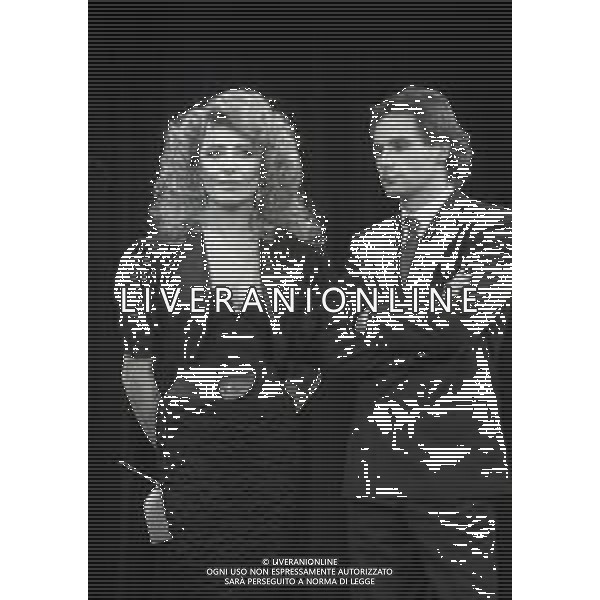 RETROSPETTIVA GERHARD BERGER PILOTA F1 NELLA FOTO GERHARD BERGER NELL\'ANNO 1987 A CAMPIONE D\'ITALIA CON GABRIELLA CARLUCCI AG ALDO LIVERANI SAS