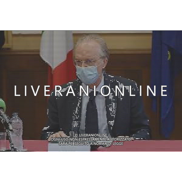 © TVRG Firma protocollo cura aree verdi nella foto Renato Saccone prefetto di Milano Milano 26-07-2021 Sottoscrizione presso la Prefettura di Milano del protocollo d\'intesa per la promozione di attivita\' di cura e manutenzione di aree verdi, parchi e giardini con il coinvolgimento diretto di persone detenute in carcere. Presenti Marta Cartabia ministro della giustizia, Bernardo Petralia capo dipartimento dell\'amministrazione penitanziaria, Giuseppe Sala sindaco di Milano e Renato Saccone prefetto di Milano foto Roberto Garavaglia/ag. Aldo Liverani sas