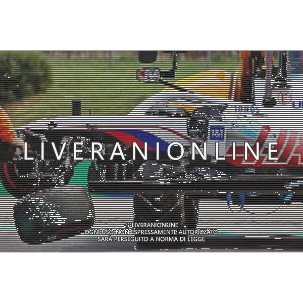 The Haas VF-21 of Mick Schumacher (GER) Haas F1 Team, who crashed in the second practice session. 31.07.2021. Formula 1 World Championship, Rd 11, Hungarian Grand Prix, Budapest, Hungary, Qualifying Day. - www.xpbimages.com, EMail: requests@xpbimages.com © Copyright: Batchelor / XPB Images/AGENZIA ALDO LIVERANI SAS - ITALY ONLY - EDITORIAL USE ONLY