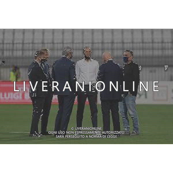 Monza 31.07.2021 U-Power Stadium Monza vs Juventus 25imo Trofeo Luigi Berlusconi ©Viganti/Agenzia Aldo Liverani Nella foto: federico cherubini, pavel nedved, massiliano allegri, adriano galliani con il figlio e maurizio arrivabene ©Vigenti Manuela/AGENZIA ALDO LIVERANI SAS