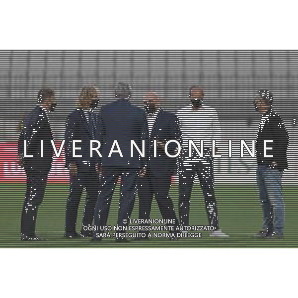 Monza 31.07.2021 U-Power Stadium Monza vs Juventus 25imo Trofeo Luigi Berlusconi ©Viganti/Agenzia Aldo Liverani Nella foto: adriano galliani con il figlio, massimiliano allegri, pavel nedved e federico cherubini ©Viganti Manuela/AGENZIA ALDO LIVERANI SAS