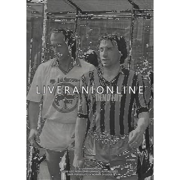 02-05-1982 MILANO CAMPIONATO DI CALCIO SERIE A INTER FIORENTINA 1-1 NELLA FOTO GIAMPIERO MARINI E FRANCESCO CASAGRANDE AG ALDO LIVERANI SAS