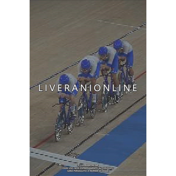 02-08-2021 Giochi Olimpici Pista Uomini; Giornata 01; 2021, Italia; squadra quartetto maschile con Filippo Ganna, Francesco Lamon, Jonathan Milan e Simone Consonni. - Izu; ©SIROTTI/AGENZIA ALDO LIVERANI SAS