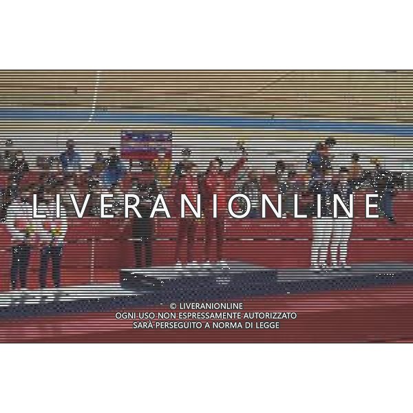 07-08-2021 Giochi Olimpici Pista Uomini; Giornata 06; 2021, Danimarca; 2021, Great Britain; 2021, France; Hansen, Lasse Norman; Morkov, Michael; Hayter, Ethan; Walls, Matthew; Thomas, Benjamin; Grondin, Donavan; Izu; ; Ciclismo Olimpiadi Tokyo 2020 Giappone ©SIROTTI/AGENZIA ALDO LIVERANI SAS