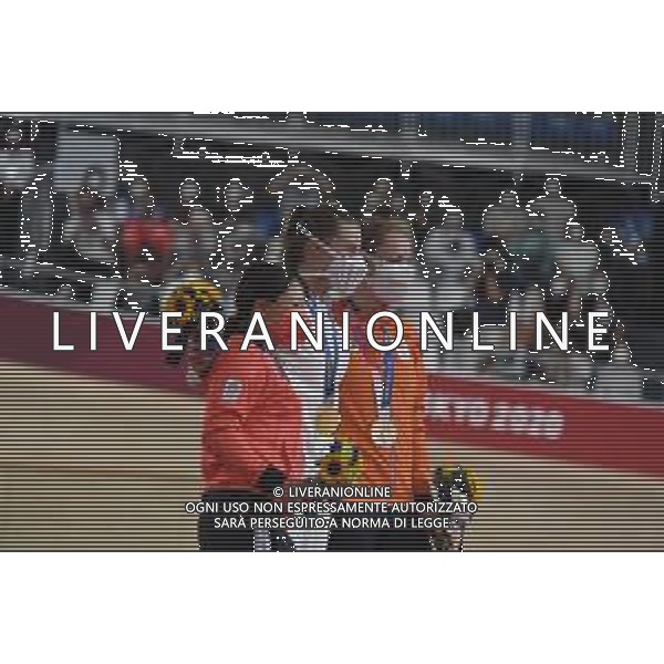 08-08-2021 Giochi Olimpici Pista Donne; Giornata 07; 2021, Usa; 2021, Japan; 2021, Olanda; Valente, Jennifer; Kajahara, Yumi; Wild, Kirsten; Izu; - Ciclismo Olimpiadi Tokyo 2020 Giappone ©SIROTTI/AGENZIA ALDO LIVERANI SAS