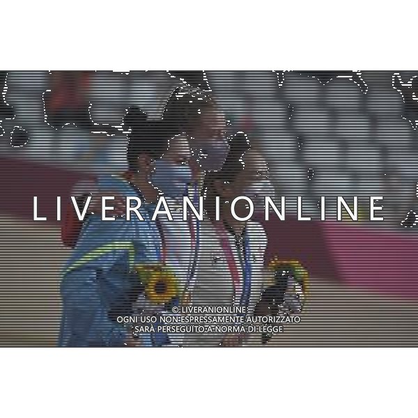 08-08-2021 Giochi Olimpici Pista Donne; Giornata 07; 2021, Canada; 2021, Ukraina; 2021, Hong Kong; Mitchell, Kelsey; Starikova, Olena; Lee, Wai Sze; Izu; - Ciclismo Olimpiadi Tokyo 2020 Giappone ©SIROTTI/AGENZIA ALDO LIVERANI SAS