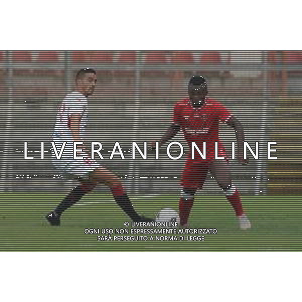 CerquigliniL/LMedia - Turno preliminare - Perugia vs Sudtirol - Coppa Italia 2021/2022 08 agosto 2021 - Stadio Renato Curi, Perugia, Italia Nella foto: kouan oulai christian “k. oulai” (n.28 perugia calcio) vs fink hannes (midfielder fc sudtirol) @CerquigliniL/LMedia ag aldo liverani sas