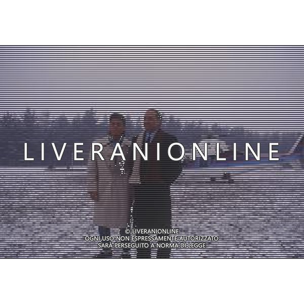 RETROSPETTIVA SILVIO BERLUSCONI PRESIDENTE MILAN INDUSTRIALE POLITICO NELLA FOTO SILVIO BERLUSCONI CON IL FIGLIO PIERSILVIO BERLUSCONI SUI CAMPI DI MILANELLO AG ALDO LIVERANI SAS