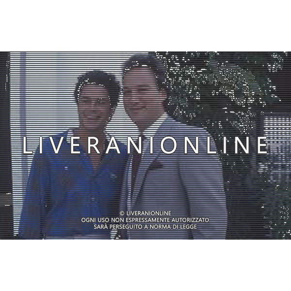 RETROSPETTIVA JIM BELUSHI ATTORE NELLA FOTO JIM BELUSHI A VENEZIA NELL\'ANNO 1986 CON EDUARD ZWICK E ROB LOWE AG ALDO LIVERANI SAS