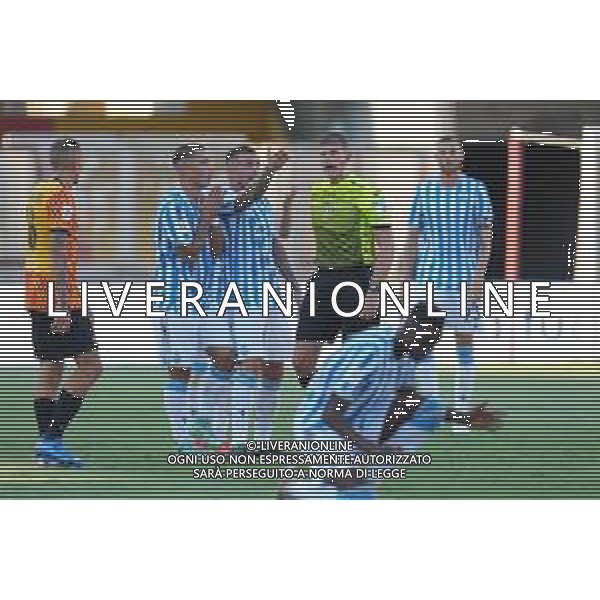 14-08-2021 BENEVENTO -COPPA ITALIA BENEVENTO SPAL NELLA FOTO: PROTESTE VIVIANI, ARBITRO COSSO FOTO MOSCA, AG.LIVERANI