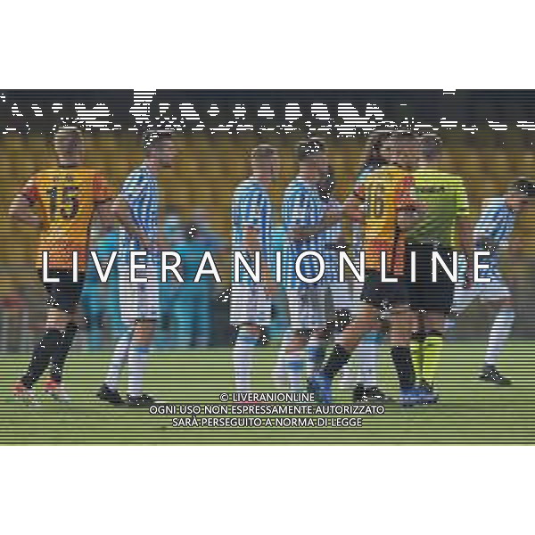 14-08-2021 BENEVENTO -COPPA ITALIA BENEVENTO SPAL NELLA FOTO: PROTESTE CON L\'ARBITRO FOTO MOSCA, AG.LIVERANI