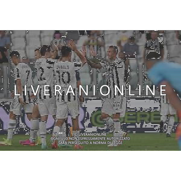Torino 14.08.2021 Allianz Stadium Juventus vs Atalanta Amichevole pre campionato ©Manuela Viganti/Agenzia Aldo Liverani Nella foto: esultanza juventus dopo il gol di federico bernardeschi ©VIGANTI/AGENZIA ALDO LIVERANI SAS