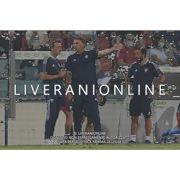14-8-2021. Cagliari Calcio - Pisa Sporting Club. Sedicesimi Coppa Italia calcio. Italia, Sardegna, Cagliari, Stadio Unipol Domus. Salvatore Moi/Aldo Liverani s.a.s. Nella foto:Leonardo Semplici allenatore Cagliari