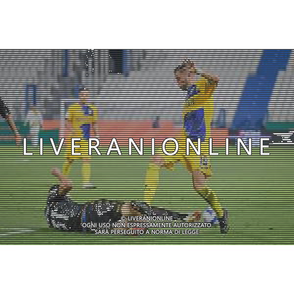 GriffoniE/LMedia - Trentaduesimi - Venezia vs Frosinone - Coppa Italia 2021/2022 15 agosto 2021 - Stadio Paolo Mazza, Ferrara, Italia Nella foto: Bjarki Steinn Bjarkason (Venezia) bloccato da Mattia Caldara (Venezia) @GriffoniE/LMedia/AGENZIA ALDO LIVERANI SASAS