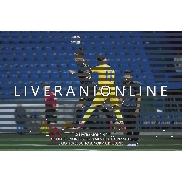 GriffoniE/LMedia - Trentaduesimi - Venezia vs Frosinone - Coppa Italia 2021/2022 15 agosto 2021 - Stadio Paolo Mazza, Ferrara, Italia Nella foto: Colpo di testa di Tyronne Ebuehi (Venezia) ostacolato da Francesco Zampano (Frosinone) @GriffoniE/LMedia/AGENZIA ALDO LIVERANI SASAS