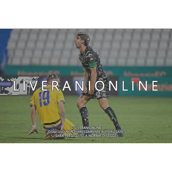 GriffoniE/LMedia - Trentaduesimi - Venezia vs Frosinone - Coppa Italia 2021/2022 15 agosto 2021 - Stadio Paolo Mazza, Ferrara, Italia Nella foto: Delusione di Pietro Ceccaroni (Venezia) dopo il fallo su Alessio Tribuzzi (Frosinone) @GriffoniE/LMedia/AGENZIA ALDO LIVERANI SASAS