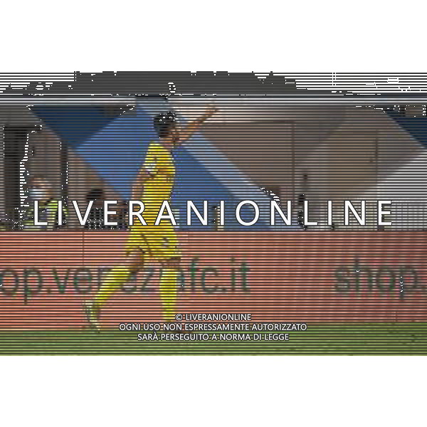 GriffoniE/LMedia - Trentaduesimi - Venezia vs Frosinone - Coppa Italia 2021/2022 15 agosto 2021 - Stadio Paolo Mazza, Ferrara, Italia Nella foto: Esultanza di Mirko Gori (Frosinone) per il gol 0-1 @GriffoniE/LMedia/AGENZIA ALDO LIVERANI SASAS