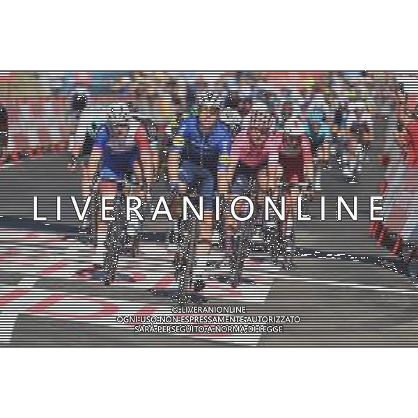 17-08-2021 Vuelta A Espana; Tappa 04 El Burgo De Osma - Molina De Aragon; 2021, Deceuninck - Quick Step; 2021, Groupama - Fdj; 2021, Ef Education - Nippo; Jakobsen, Fabio; Demare, Arnaud; Nielsen Magnus, Cort; Molina De Aragon; ©SIROTTI/AGENZIA ALDO LIVERANI SAS