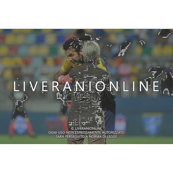 Frosinone vs Parma Campionato Serie B - 1 Giornata Stadio B.Stirpe - Frosinone 20-08-2021 nella foto Gianluigi Buffon saluta il presidente del Parma Kyle Krause ©Federico Gaetano/AGENZIA ALDO LIVERANI SAS