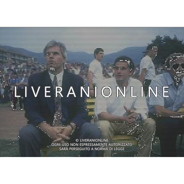 RETROSPETTIVA GIOVANNI ALBERTO AGNELLI INDUSTRIALE E DIRIGENTE D\'AZIENDA NELLA FOTO GIOVANNI ALBERTO AGNELLI NELL\'ANNO 1990 CON GIGI MAIFREDI AG ALDO LIVERANI SAS  