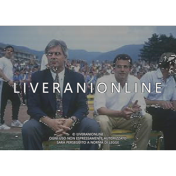 RETROSPETTIVA GIOVANNI ALBERTO AGNELLI INDUSTRIALE E DIRIGENTE D\'AZIENDA NELLA FOTO GIOVANNI ALBERTO AGNELLI NELL\'ANNO 1990 CON GIGI MAIFREDI AG ALDO LIVERANI SAS 
