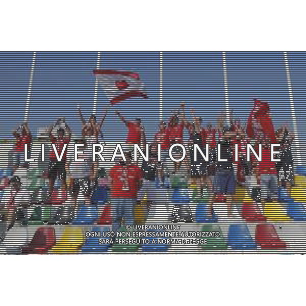 Pordenone - Perugia Campionato di Calcio Serie BKT 21/08/2020 nella foto: tifosi del perugia ©Claudio Zamagni/Agenzia Aldo Liverani during Italian Serie BKT soccer match between Pordenone and Perugia at Guido Teghil Stadium in Lignano Sabbiadoro on August 21 2020 photo credit by Claudio Zamagni/Aldo Liverani Photo Agency