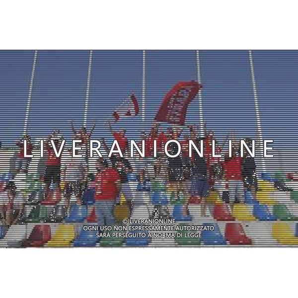 Pordenone - Perugia Campionato di Calcio Serie BKT 21/08/2020 nella foto: tifosi del perugia ©Claudio Zamagni/Agenzia Aldo Liverani during Italian Serie BKT soccer match between Pordenone and Perugia at Guido Teghil Stadium in Lignano Sabbiadoro on August 21 2020 photo credit by Claudio Zamagni/Aldo Liverani Photo Agency