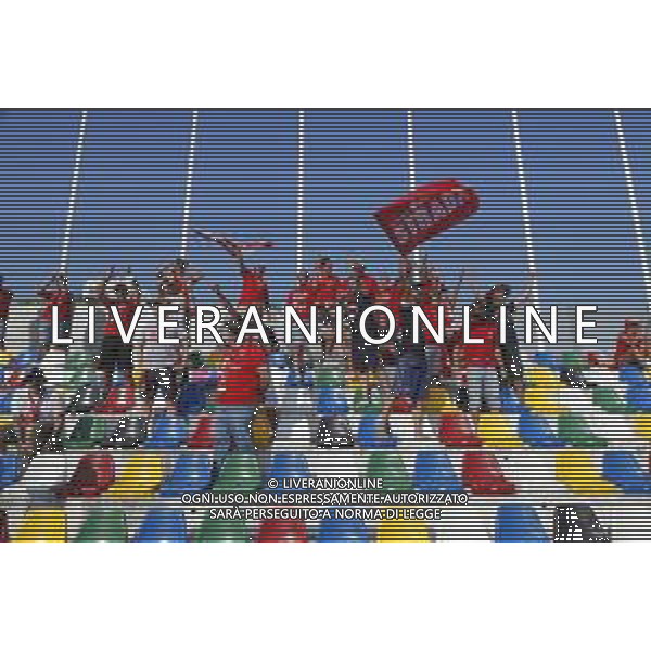 Pordenone - Perugia Campionato di Calcio Serie BKT 21/08/2020 nella foto: tifosi del perugia ©Claudio Zamagni/Agenzia Aldo Liverani during Italian Serie BKT soccer match between Pordenone and Perugia at Guido Teghil Stadium in Lignano Sabbiadoro on August 21 2020 photo credit by Claudio Zamagni/Aldo Liverani Photo Agency