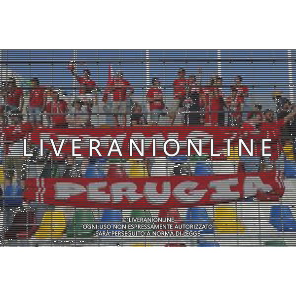 Pordenone - Perugia Campionato di Calcio Serie BKT 21/08/2020 nella foto: tifosi del perugia ©Claudio Zamagni/Agenzia Aldo Liverani during Italian Serie BKT soccer match between Pordenone and Perugia at Guido Teghil Stadium in Lignano Sabbiadoro on August 21 2020 photo credit by Claudio Zamagni/Aldo Liverani Photo Agency