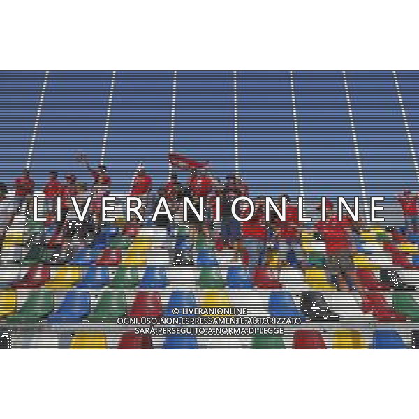 Pordenone - Perugia Campionato di Calcio Serie BKT 21/08/2020 nella foto: tifosi del perugia ©Claudio Zamagni/Agenzia Aldo Liverani during Italian Serie BKT soccer match between Pordenone and Perugia at Guido Teghil Stadium in Lignano Sabbiadoro on August 21 2020 photo credit by Claudio Zamagni/Aldo Liverani Photo Agency
