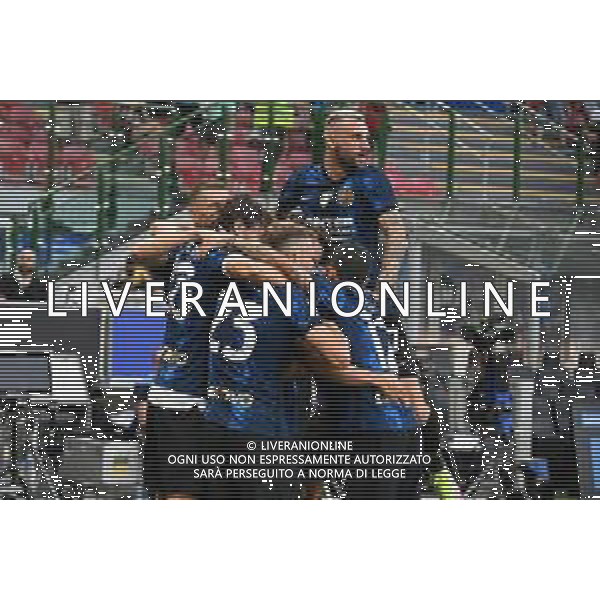 esultanza Inter dopo il gol del 2 a 0 Hakan Calhanoglu Inter vs Genoa Campionato Serie A TIM - 1a giornata Milano 21-08-2021 Stadio Giuseppe Meazza - San Siro foto Roberto Garavaglia/ag. Aldo Liverani sas /AGENZIA ALDO LIVERANI SAS