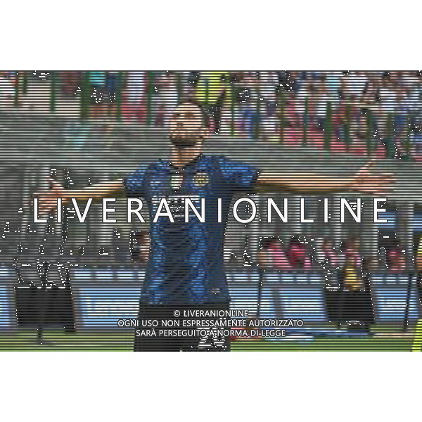 Hakan Calhanoglu (Inter) esulta dopo il gol del 2 a 0 Inter vs Genoa Campionato Serie A TIM - 1a giornata Milano 21-08-2021 Stadio Giuseppe Meazza - San Siro foto Roberto Garavaglia/ag. Aldo Liverani sas /AGENZIA ALDO LIVERANI SAS