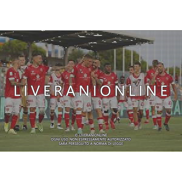 Pordenone - Perugia Campionato di Calcio Serie BKT 21/08/2020 nella foto: esultanza perugia a fine gara ©Claudio Zamagni/Agenzia Aldo Liverani during Italian Serie BKT soccer match between Pordenone and Perugia at Guido Teghil Stadium in Lignano Sabbiadoro on August 21 2020 photo credit by Claudio Zamagni/Aldo Liverani Photo Agency