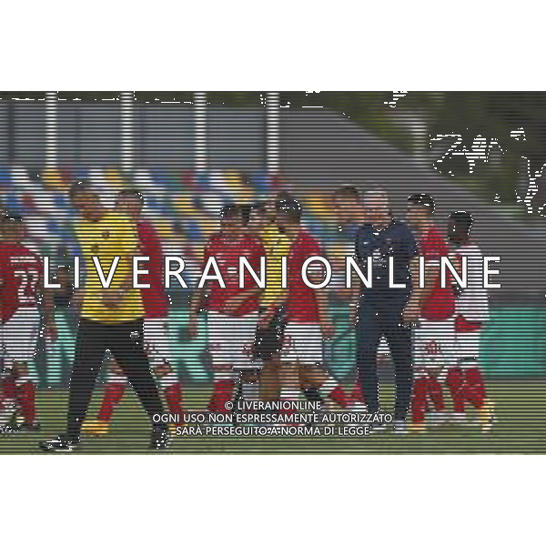 Pordenone - Perugia Campionato di Calcio Serie BKT 21/08/2020 nella foto: esultanza perugia a fine gara ©Claudio Zamagni/Agenzia Aldo Liverani during Italian Serie BKT soccer match between Pordenone and Perugia at Guido Teghil Stadium in Lignano Sabbiadoro on August 21 2020 photo credit by Claudio Zamagni/Aldo Liverani Photo Agency