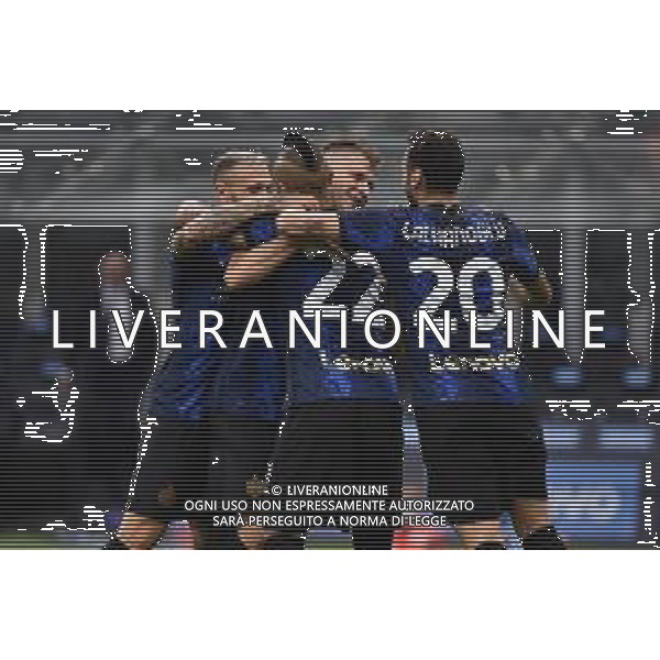 esultanza Inter dopo il gol del 3 a 0 Inter vs Genoa Campionato Serie A TIM - 1a giornata Milano 21-08-2021 Stadio Giuseppe Meazza - San Siro foto Roberto Garavaglia/ag. Aldo Liverani sas
