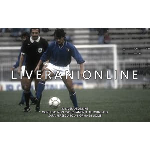 RETROSPETTIVA SERGIO DOMINI CALCIATORE NELLA FOTO SERGIO DOMINI CON LA MAGLIA DELLA NAZIONALE ITALIANA AG ALDO LIVERANI SAS